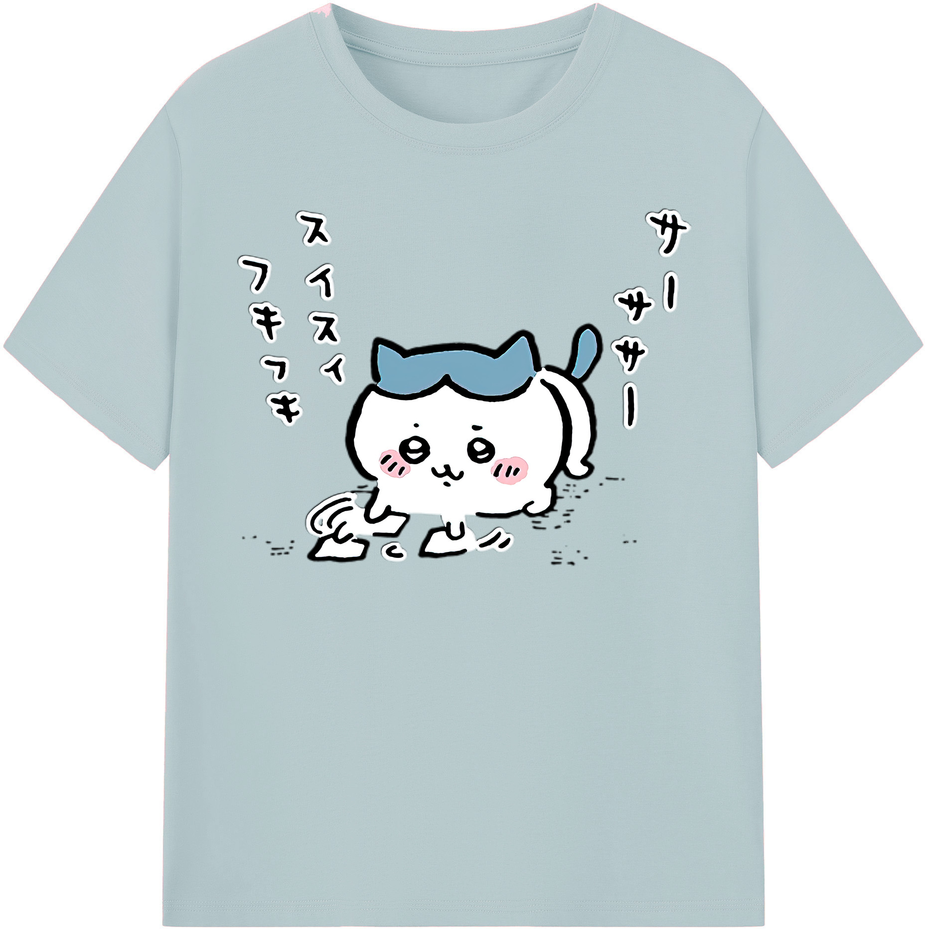 （画像用） ちいかわ ハチワレ Chii-kawa hachiware 綿100％半袖Tシャツ（フロントプリント）